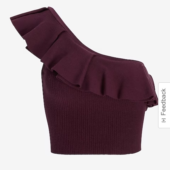 Body Contour Ruffle One Shoulder Cropped Sweater Tank — BLACK SIZE SMALL — NWT - Picture 6 of 8